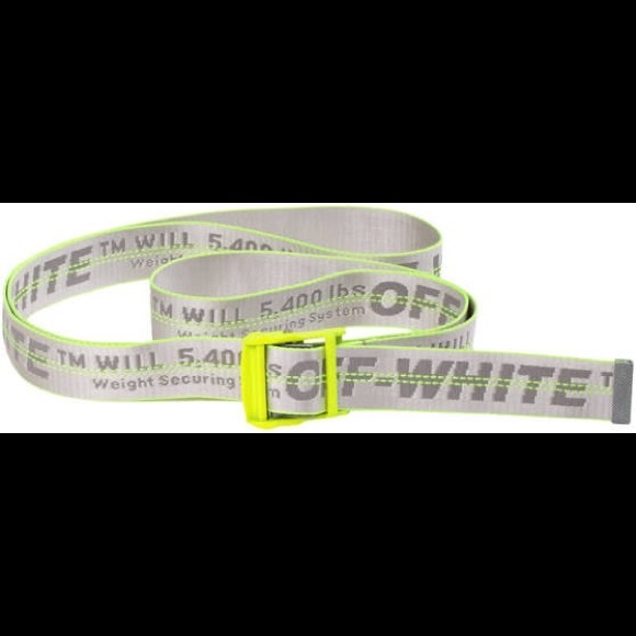 Off-White Rubber Industrial Belt SS19 Fluo Yellow - Picture 1 of 3